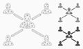 User Connections Vector Mesh 2D Model and Triangle Mosaic Icon