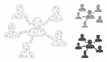User Connections Vector Mesh Wire Frame Model and Triangle Mosaic Icon