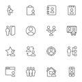 User contact line icons set Royalty Free Stock Photo