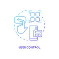 User control blue gradient concept icon