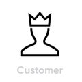 User Customer icon Profile Avatar with Crown Pictogram illustration.