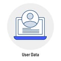 User data icon, GDPR compliance symbol, individual data control, user data privacy, data privacy control.