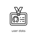 user data icon. Trendy modern flat linear vector user data icon Royalty Free Stock Photo