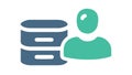 User and Database for Data Management, vector design Generative AI Royalty Free Stock Photo