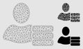 User Database Vector Mesh Carcass Model and Triangle Mosaic Icon