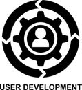 user development, customer development, human resources, development, behaviorally, personalization solid glyph icon Royalty Free Stock Photo