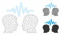 User Dialog Signal Vector Mesh 2D Model and Triangle Mosaic Icon Royalty Free Stock Photo