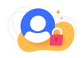 User digital security icon modern vector design, member account profile login protection lock, digital identity safety or Royalty Free Stock Photo