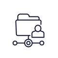 user directory line icon with a folder