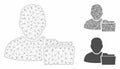 User Document Folder Vector Mesh Wire Frame Model and Triangle Mosaic Icon Royalty Free Stock Photo
