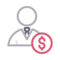 User dollar vector color line icon Royalty Free Stock Photo