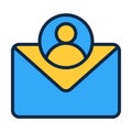 Email User Flat Colored Icon for Personal and Account Communication Royalty Free Stock Photo