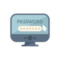 User entering password on computer for website login Royalty Free Stock Photo