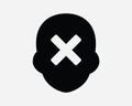 User Error Icon Delete Member Profile Remove Account Suspend Suspended Eliminated Revoke Access Shape Sign Symbol EPS Vector