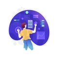 User Experience Design, ui, ux, virtual screen Royalty Free Stock Photo
