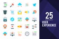 25 User Experience Flat icon pack. vector illustration