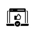 Black solid icon for User Experience, user and feeback Royalty Free Stock Photo