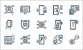 User experience line icons. linear set. quality vector line set such as chat, creative, website, global, mockup, usability,