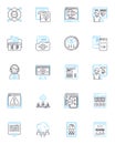 User experience linear icons set. Interface, Navigation, Interaction, Design, Usability, Accessibility, Consistency line