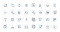 User experience linear icons set. Interface, Navigation, Interaction, Design, Usability, Accessibility, Consistency line