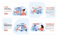 User Experience set. Flat vector illustration Royalty Free Stock Photo