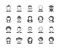 User faces set of flat vector icons