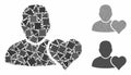 User favourites heart Mosaic Icon of Rough Elements