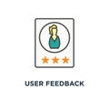 user feedback icon, customer review, rating stars and shot review, cute cartoon, outline design,, evaluation of an employee or a