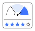 User Feedback and Rating with Speedometer and Star Representation Under It
