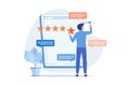 User feedback and website rating Customer feedback, review website, non commercial product evaluation, Royalty Free Stock Photo