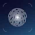 User finger scan icon. Fingerprint touch biometric id symbol. Modern account thumbprint identification security sign Royalty Free Stock Photo
