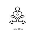User flow icon. Trendy modern flat linear vector User flow icon