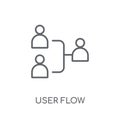 User flow linear icon. Modern outline User flow logo concept on