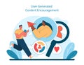 User-Generated Content Encouragement illustration. Highlights the impact of community