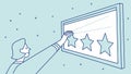 User Giving 3-Star Rating: Customer Feedback UI, vector design Generative AI Royalty Free Stock Photo