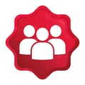 User group icon misty rose red starburst sticker button