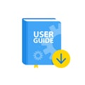 User Guide book download icon. Flat illustration