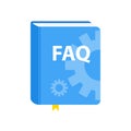 User Guide FAQ book download icon. Flat illustration