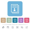 User guide flat icons on color rounded square backgrounds