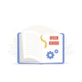 User guides. Open guidebook icon. User manual and instruction. Vector illustration in flat cartoon style