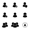 User icon, avatar pictogram characters people, operator tech support