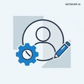 A user icon with a gear and pencil, for account settings vector design Generative AI Royalty Free Stock Photo