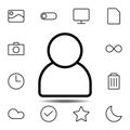 user icon. Simple thin line, outline vector element of minimalistic, web icons set for UI and UX, website or mobile application Royalty Free Stock Photo