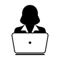 User Icon Vector With Laptop Computer Female Person Profile Avatar Royalty Free Stock Photo