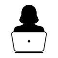 User Icon Vector With Laptop Computer Female Person Profile Avatar Royalty Free Stock Photo