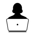 User Icon Vector With Laptop Computer Female Person Profile Avatar Royalty Free Stock Photo