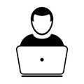 User Icon Vector With Laptop Computer Male Person Profile Avatar Royalty Free Stock Photo