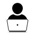 User Icon Vector With Laptop Computer Male Person Profile Avatar Royalty Free Stock Photo