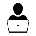 User Icon Vector With Laptop Computer Male Person Profile Avatar Royalty Free Stock Photo