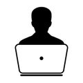 User Icon Vector With Laptop Computer Male Person Profile Avatar Royalty Free Stock Photo